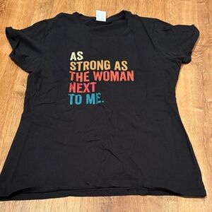 Strong Women Black Graphic Tee